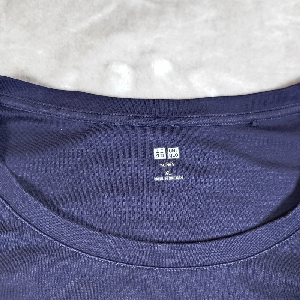 Uniqlo Helmut Lang Shirt Womens XL Blue Supima Long Sleeve Collaboration Stretch - Picture 3 of 7